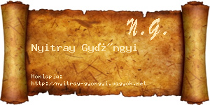 Nyitray Gyöngyi névjegykártya