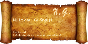 Nyitray Gyöngyi névjegykártya